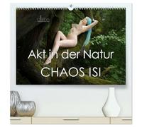 Akt in der Natur - Chaos Isi (hochwertiger Premium Wandkalender 2026 DIN A2 quer), Kunstdruck in Hochglanz: blauhaarige Weiblichkeit in der Natur