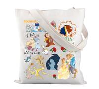 AKTAP Borsa tote ispirata alla storia di Beaty Beast, per amanti del cinema Belle e Beast, borsa per la spesa, idea regalo antica come il tempo, Borsa tote ispirata alla storia di Beaty Beast, 32 *