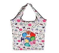 AKTAP Borsa tote pieghevole con personaggi dei cartoni animati emozionale, per fan del film, gioia, tristezza, rabbia, paura, sentimenti, borsa riutilizzabile per generi alimentari, Emotivo F Te-ht