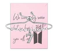 AKTAP Braccialetto K-pop con scritta "We Were Only Seven But We Have You All Now Corean", regalo per fan, Small, Acciaio inossidabile Rame
