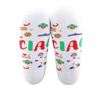 AKTAP Regali di viaggio italiani Italia Ciao calzini bandiera Italia calzini per uomo donna regalo amante italiano calzini souvenir a tema Italia, Ciao Calze-HT, 20