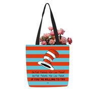 AKTAP Seussical Borsa a tracolla per amanti dei libri con citazione Oh The Thinks You Can Think, Puoi Pensare Citazione M Te-ht2, 28*7INCHE