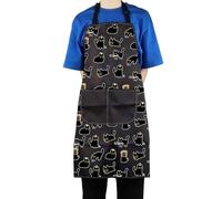 AKTAP Simpatico grembiule da cucina con gatto nero con tasche moderno animale gattini da cucina grembiule regolabile per amanti dei gatti mamma