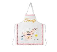 AKTAP Tenerife Souvenirs Gift Tenerife Spagna Grembiule da cucina regolabile con tasche Spagna Chef Regalo Tenerife Grembiule a tema, bianco, Tenerife Apron-HT