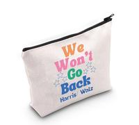 AKTAP Vote Merchandise Madam Presidential Election We Won't Go Back Quote Zipper Pouch Womens Power Makeup Bag, Non Back-py1, MB