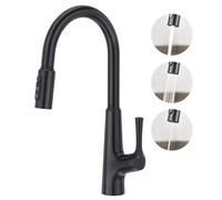 Aktines Rubinetto Lavello Cucina 3 vie con Doccetta Estraibile per I Sistemi Osmosi Filtro L'acqua Potabile Acqua Miscelatore Monoleva Monocomando per Depuratore nero