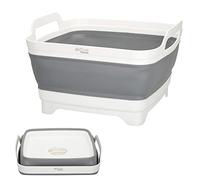 Aktive 52985 - Lavello pieghevole da campeggio | Accessori campeggio - Bacino pieghevole capacità 8,5 litri | Misure 30,5x30x20/7 cm | Plastica e gomma TPR con tappo scarico