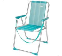 Aktive 53959 - Sedia da spiaggia fissa pieghevole, Sedia con schienale fisso, Sedia in alluminio, Sedia fissa, 44x45x76 cm, turchese, con maniglia per il trasporto, Aktive Spiaggia