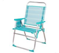 Aktive 53960 - Sedia Pieghevole Fissa Alluminio Beach 51x56x90 cm - Blu mediterraneo