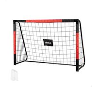 AKTIVE 54303 Porta da calcio in acciaio, struttura smontabile, facile da montare, 180 x 120 x 60 cm, con rete in poliestere, include 5 picchetti per il fissaggio, resistente e leggero, ottimale per