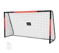 AKTIVE 54307 Porta da calcio in acciaio, struttura smontabile, facile da montare, 300 x 90 x 160 cm, con rete in poliestere, include 7 picchetti per il fissaggio, resistente e leggero, ottimale per
