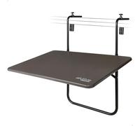 Aktive 61034 - Tavolo pieghevole da balcone sospeso multiposizione | Tavolo pieghevole da balcone 60x40cm | Tavolo sospeso da balcone in acciaio e legno