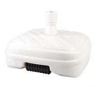 AKTIVE 61132 - Base ombrellone terrazza Esterna Rettangolare Bianca, Resistente all'Acqua e ai Raggi del Sole, Base Parasole con Serbatoio Acqua o Sabbia, con Ruota per Un Facile trasferimento