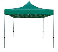 AKTIVE 61139 - Gazebo pieghevole esterno, tenda verde, misure 3 x 3 cm, regolabile in altezza, protezione UV e impermeabile, in acciaio, con borsa per il trasporto, tenda da spiaggia, campeggio,