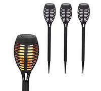 Aktive 61542 - Torcia solare da giardino per esterni | Torcia a LED - Luce solare per esterni | Confezione da 4 torce solari da esterno | Luce effetto fuoco, impermeabile