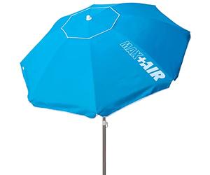 Aktive 62216 - Ombrellone da spiaggia antivento | Misure ombrellone frangivento Ø220 cm, albero Ø28-32 mm | Colore blu, con protezione UV 50 | Ombrellone da spiaggia antivento