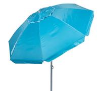 AKTIVE 62238 - Ombrellone da spiaggia pieghevole blu Ø 200, con rivestimento in argento e protezione UV 50, protezione antivento da spiaggia, grande ombrellone da spiaggia