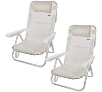 AKTIVE 62254 - Set 2 sedie pieghevoli ALU 5pos 60 x 47 x 83 cmc/cuscino +manico-Ibiza