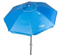 AKTIVE 62274 - Ombrellone da spiaggia antivento pieghevole e inclinabile Blu Ø210 cm, con protezione UV 50, frangivento da spiaggia, grande ombrellone, ombrellone da spiaggia, ombrelloni da spiaggia