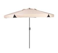 AKTIVE Ombrellone grande esagonale da giardino, 220 cm, colore avorio, protezione UV50, manico in acciaio, tubo Ø28/32 mm, camino, inclinabile e regolabile in altezza, tessuto poliestere (62338)