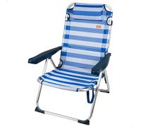 Aktive 2 In 1 Beach And Lounge Chair Folding Stripes With Cushion Argento