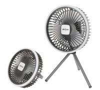 AKTIVE 63095 Ventilatore freddo silenzioso, 3 in 1, Ø17 cm, con treppiede e supporto, luce LED bianca, 3 modalità aria, caricatore USB incluso, ricarica in 1,5-5 h, ventole silenziose per dormire