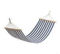 AKTIVE Amaca sospesa 200x100 cm in cotone e poliestere a righe, con supporti in legno e corde di fissaggio, portata fino a 110 kg, per giardino, terrazza o campeggio (63163)