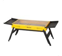 AKTIVE Barbecue a carbone pieghevole, in acciaio smaltato, 89 x 33 x 33 cm, vassoi laterali apribili, griglia in acciaio inox, vassoio rimovibile, ventilazione, design portatile, per giardino e