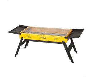 AKTIVE Barbecue a carbonella pieghevole, Acciaio smaltato, 89x33x33 cm, portatile, Per giardino e campeggio (63124)