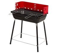 AKTIVE Barbecue a carbonella portatile, Con frangivento, In acciaio, Griglia regolabile in 4 altezze, Dimensioni ridotte, 42x42x54 cm, Barbecue a carbonella, BBQ