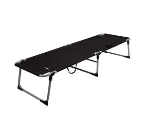 AKTIVE Barella da campeggio, Pieghevole, 186x58x35 cm, Colore nero, Supporta 110 kg, Antiribaltamento, Struttura in acciaio, Tessuto in poliestere, Maniglie per il trasporto