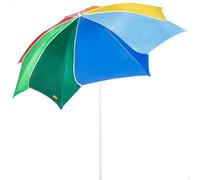 AKTIVE BEACH Ombrellone da spiaggia inclinabile, D200 cm, design multicolore, con protezione UV50, materiale oxford, con 8 aste, per esterni, per giardino, terrazza (62525)