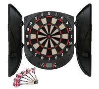 AKTIVE Bersaglio elettronico da Parete 54 cm, 26 Giochi e 70 Varianti, Pannello Digitale, Luci, 6 Freccette e 6 Punte Extra, Porte Pieghevoli, 2 batterie AA (Non Incluse), da 1 a 8 Giocatori