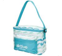 AKTIVE Borsa termica morbida da 15L (30x18x23 cm) con manico regolabile e tasca frontale, interno isolato, design a onda, ideale per spiaggia, picnic e campeggio, senza CFC e azoto (62407)