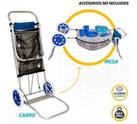 Aktive 53928 - Carrello portasedie da spiaggia in alluminio Beach 52x37x105 cm