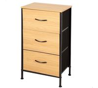 AKTIVE Cassettiera Max Home, 40x30x75 cm, Peso supportato 14 kg, 3 cassetti, 3 cassetti, Sequoia, Sistema di livellamento, Legno e tessuto, Struttura in metallo, Camera da letto, Comodino (18444)