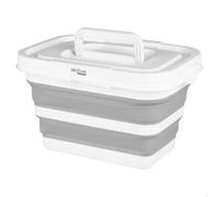 AKTIVE Cestino pieghevole 7 litri, formato rettangolare, 34 x 25 x 20 cm, con coperchio e chiusure di sicurezza, pieghevole compatto, senza BPA, scatola portaoggetti portatile (63112)