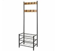 AKTIVE 18428 MAX Home Scarpiera Ingresso ingresso e Appendiabiti da terra, 7 ganci rimovibili e 3 ripiani Conservazione, 60 x 40 x 175 cm, industriale, gambe livellabili