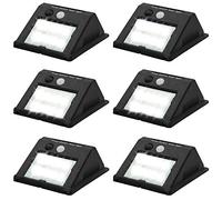 AKTIVE - Confezione da 6 luci, applique solari per esterni LED, illuminazione esterna solare, impermeabile, luce con sensore di movimento, pulsante ON/OFF, include 1 batteria ricaricabile