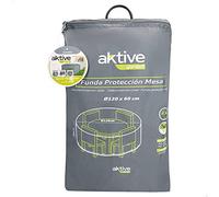 AKTIVE Copertura impermeabile per tavolo da giardino, coperture impermeabili per mobili da giardino, copertura per tavolo rotondo, Ø120 cm, 60% poliestere, con protezione UV, nero, Giardino