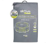 AKTIVE Copertura impermeabile per tavolo da giardino, coperture impermeabili per mobili da giardino, copertura per tavolo rotondo, Ø150 cm, 60% poliestere, con protezione UV, grigio, Giardino