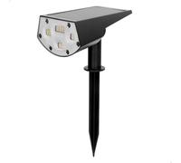 AKTIVE Faretto solare a LED 2 in 1, luce calda 5-10 lumen, con montaggio a picchetto o a parete, senza cablaggio