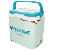 AKTIVE Frigorifero rigido da spiaggia 24 l, stile classico, plastica resistente, isolamento in poliuretano superiore, mantiene il freddo fino a 15 ore, coperchio con chiusura sicura, leggero e