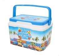 AKTIVE Frigorifero rigido da spiaggia 5L, design Summer Trends, plastica resistente, isolamento in poliuretano superiore, mantiene il freddo fino a 15 ore, coperchio con chiusura sicura, leggero e