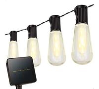 AKTIVE Luci solari per esterni a LED, Luce da 1,8 m e cavo lungo 4 m, 10 lampadine solari a LED, Impermeabile con protezione IP44, Luce calda