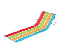 AKTIVE Materassino da spiaggia con schienale, 155x52x40 cm, Multicolore, Imbottito, Sostiene 110 kg, Pieghevole, Struttura in acciaio, Tessuto Oxford, Maniglia per il trasporto a spalla