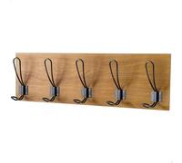 AKTIVE Max Home Appendiabiti da parete 47x7x15 cm, Con 5 appendiabiti, Peso massimo supportato: 5 kg, Effetto legno, Cappelli, Borse (18522)