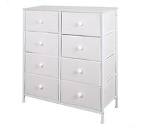 AKTIVE Max Home Cassettiera multiuso per camera da letto, Grafica retrò e vintage, 14 cassetti in tessuto leggero, 103x30x119 cm, Struttura in acciaio, Piano in legno, Comodini