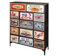 AKTIVE Max Home Comò multiuso per la camera da letto, 6 cassetti in tessuto leggero, 80x30x62 cm, Struttura in acciaio, Piano in legno, Bianco, Con sistema di livellamento