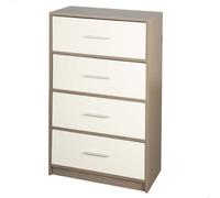 AKTIVE Max Home Comò multiuso per la camera da letto, Grigio e bianco, 8 cassetti in tessuto leggero, 114x30x92 cm, Struttura in legno, Sistema di archiviazione